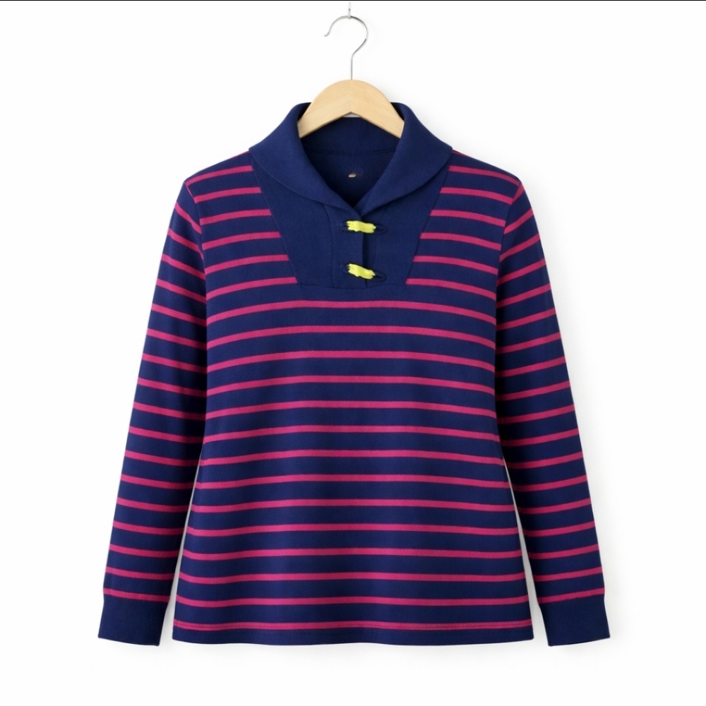 Lauren Navy Nautical Preppy  Sport Womens Sweater Sz XL